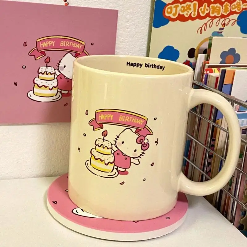 

Anime Sanrio Ceramic Water Cup Mug Hellokitty My Melody Cartoon Toy Coffee Cup Decoration Milk Cup Home Decor Adult Kid Gift