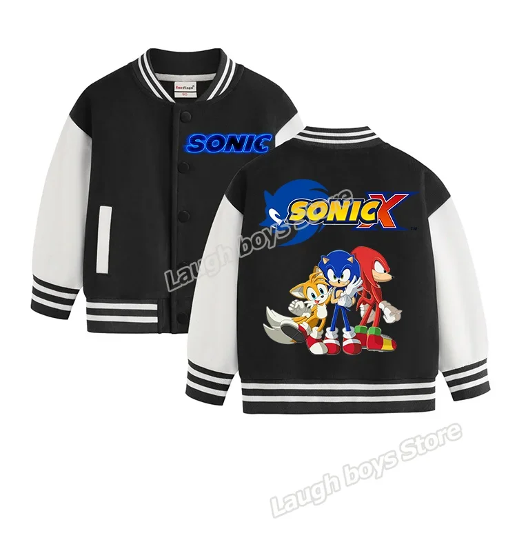 thumbnail image 1 of Chaqueta de béisbol de Sonics, abrigo con figura de juego, chaquetas de gran tamaño para niños y niñas, estilo primavera-otoño, abrigos casuales de moda para niños, regalos, 1 of 5