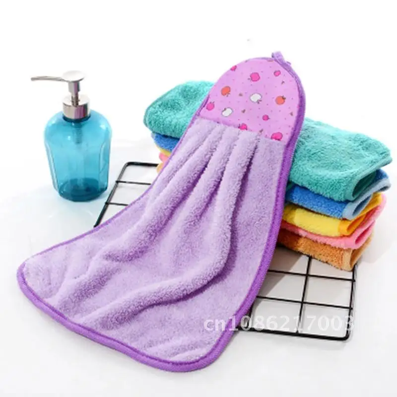 

Housework Cleaning Hangable Absorbent Hand Towel Household Dish Cloth Kitchen Towel Cleaning Cloth New Coral Fleece