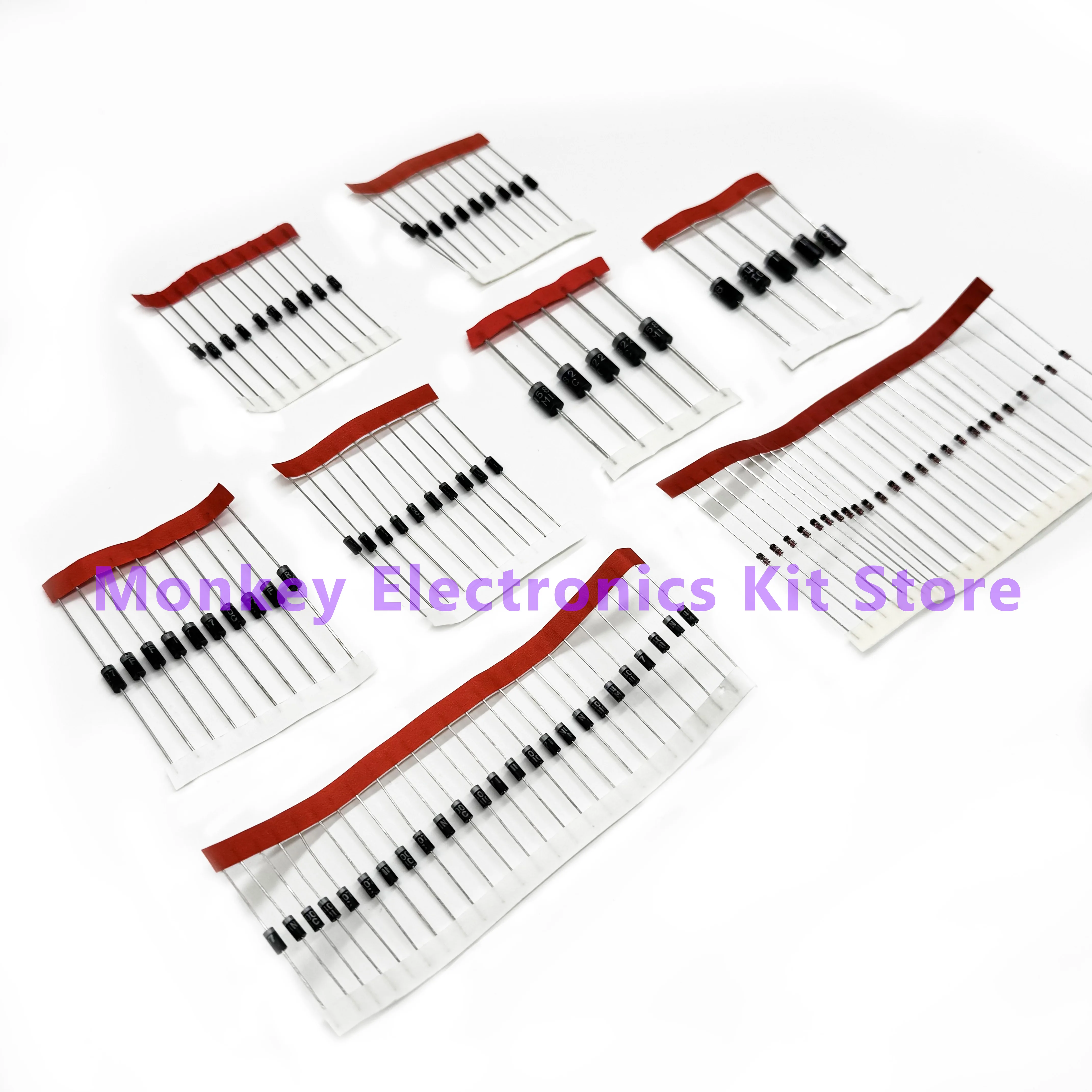 8 Values100PCS Diode Electronic Component Kit Fast Switching Schottky set 1N4148 1N4007 1N5819 1N5399 1N5408 1N5822 FR107 FR207 diode kit