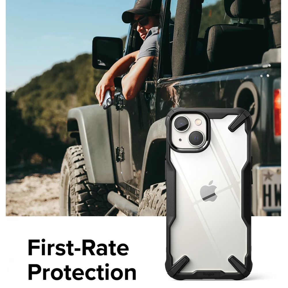 Ringke Fusion-X Compatible with iPhone 14 Case 6.1 Inches(2022) Hard Back Shockproof TPU Frame Cover