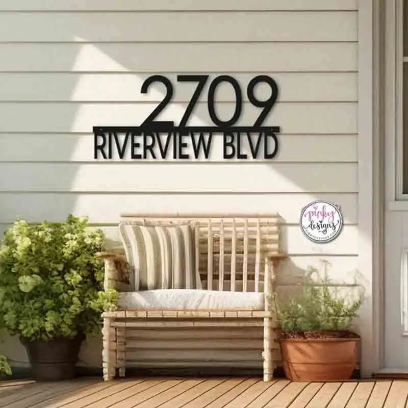 GUIZZO Creart - Número De Casa Exterior De Latón Artesanal, Números De Casa Exteriores Ideales Como Placa Personalizada, Fabricado En Italia, Placa Personalizada Para Puerta De Entrada Para Uso