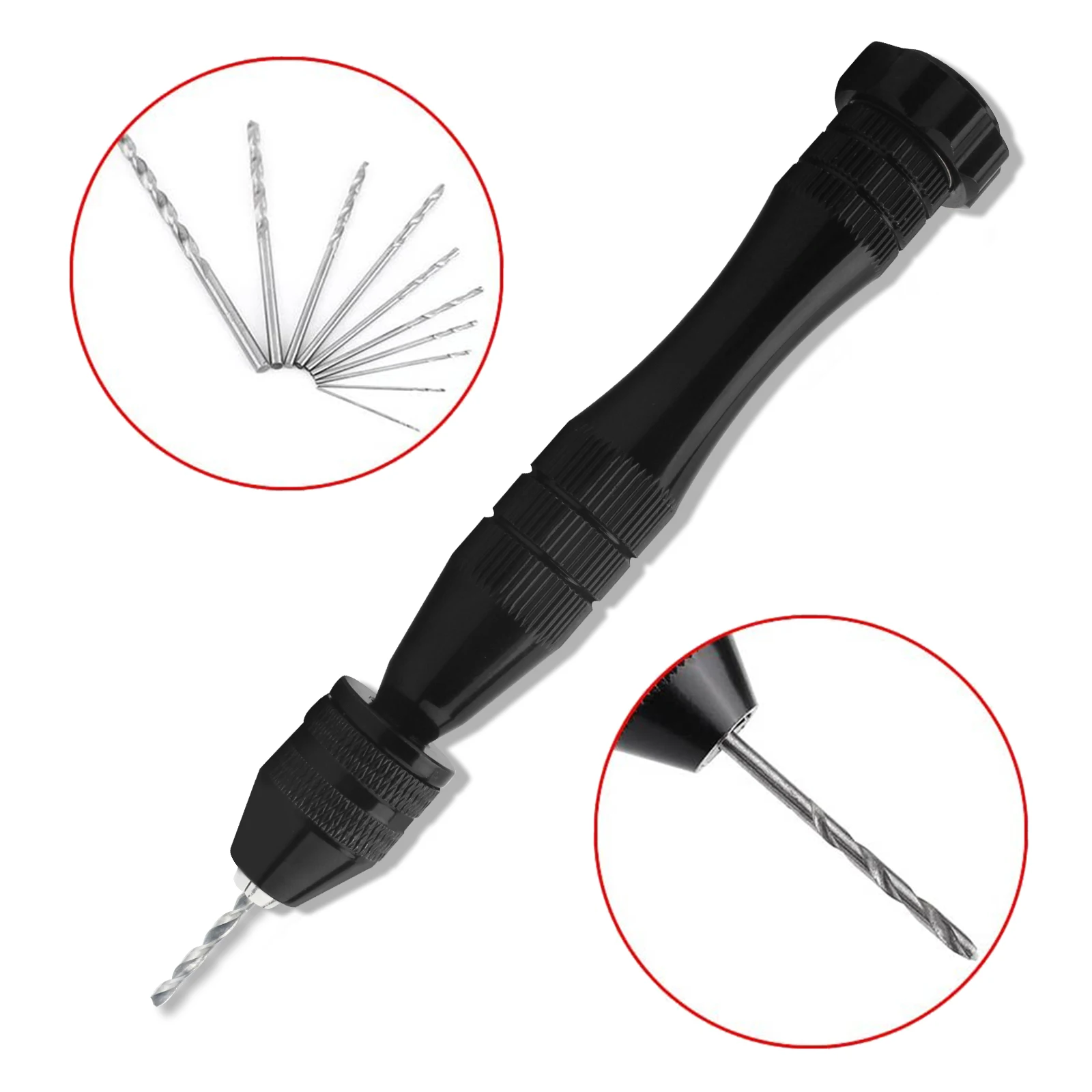 10PCS Hand Drill For Jewelry Making (0.8-3.0MM) Large Black Pin Vise Hand  Drill for Pearl Resin Stones Craft Micro Drill Bitset - AliExpress