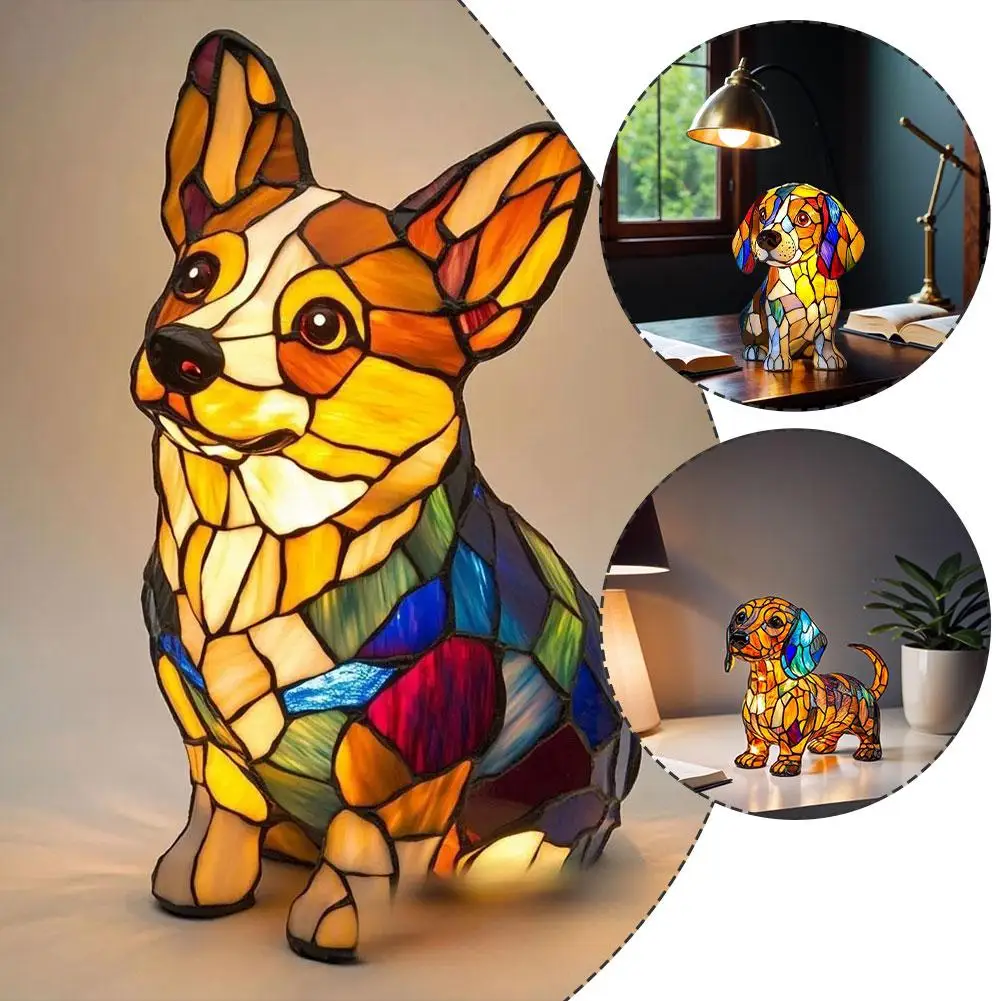 3D Colorful Animal LED Lamp – Cat, Corgi & Sausage Dog Light 4