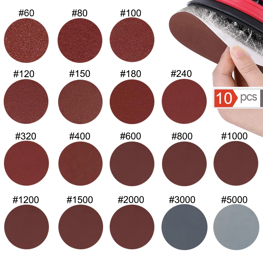 30/15PCS 6/5/4/3inch Sanding Disc Round Sandpaper 800-5000 Grit Sand paper Buffing Polishing Pad for Car Polisher Electric drill 2