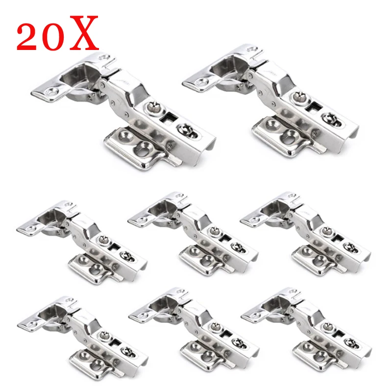 20 Piece Hinges Stainless Steel Cupboard Door Hinge Hydraulic Buffer Damper Soft Close