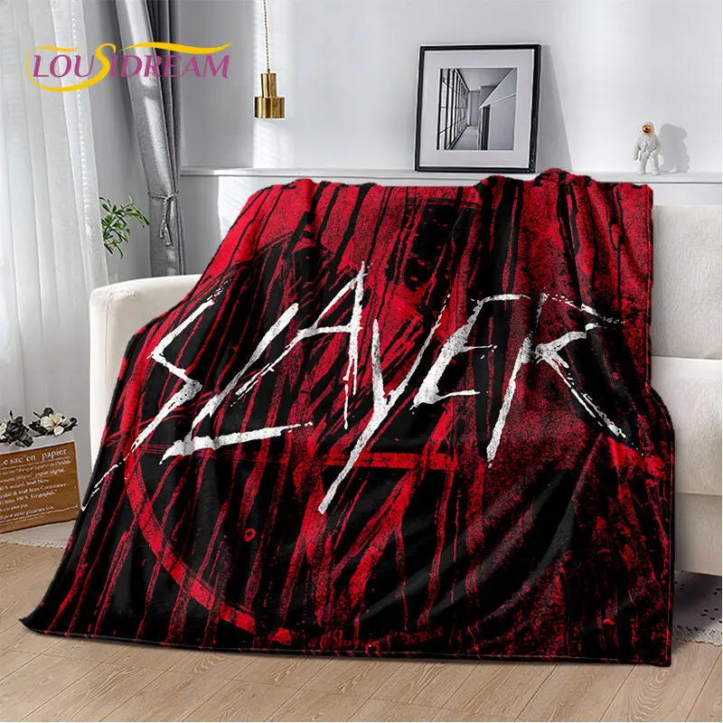 Slayer Heavy Metal Band Soft Plush Blanket,Flannel Blanket Throw Blanket for Living Room Bedroom Bed Sofa Picnic Cover Warm Kids