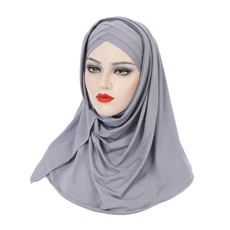 

Ramadan Muslim Women Pull On Wear Ready Instant Hijab One Piece Amira Turban Chemo Cap Islam Shawl Scarves Headwrap Scarf Mujer