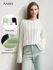 Amii Minimalist Spring New Round Neck Hollow Twisted Flower Pick Hole Process Cotton Knitted Sweater Loose Short Top 12541123 1