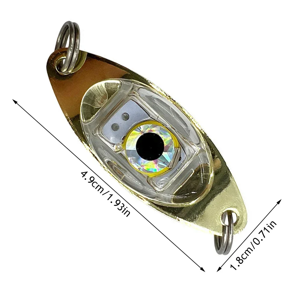 Led Underwater Fishing Lures Light Electronic Luminous Metal Spoons Flasher Fishing Bait Lure Bait Freshwater Saltwater Lures