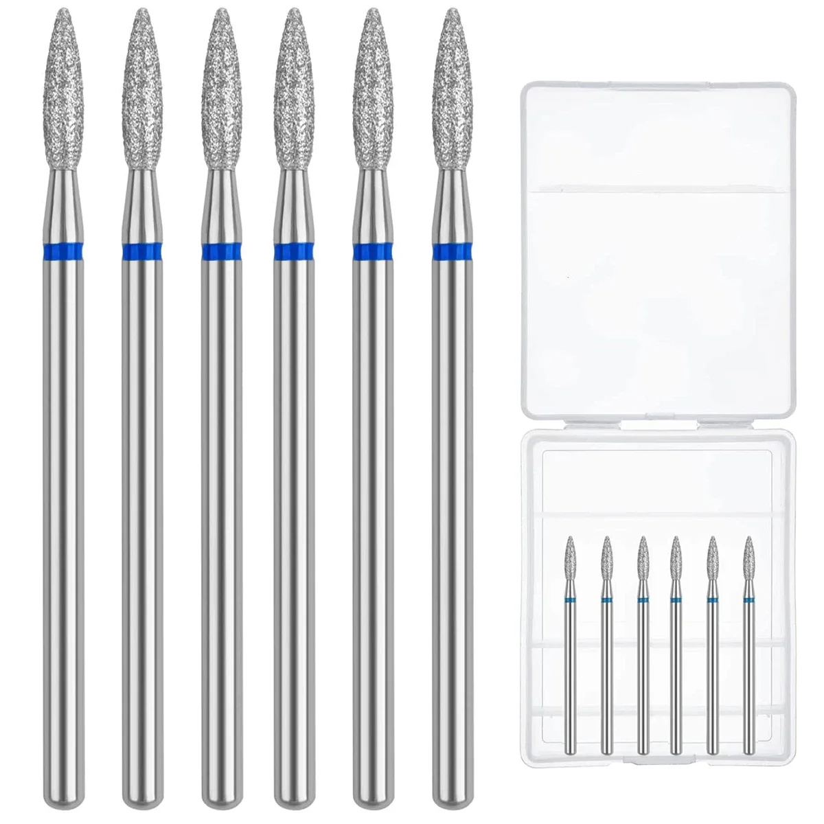 Electric Nail File Nail Dill Bits 6pcs/SETDiamond Milling Cutter for Manicure 3/32" Burr Cuticle Remover Tool