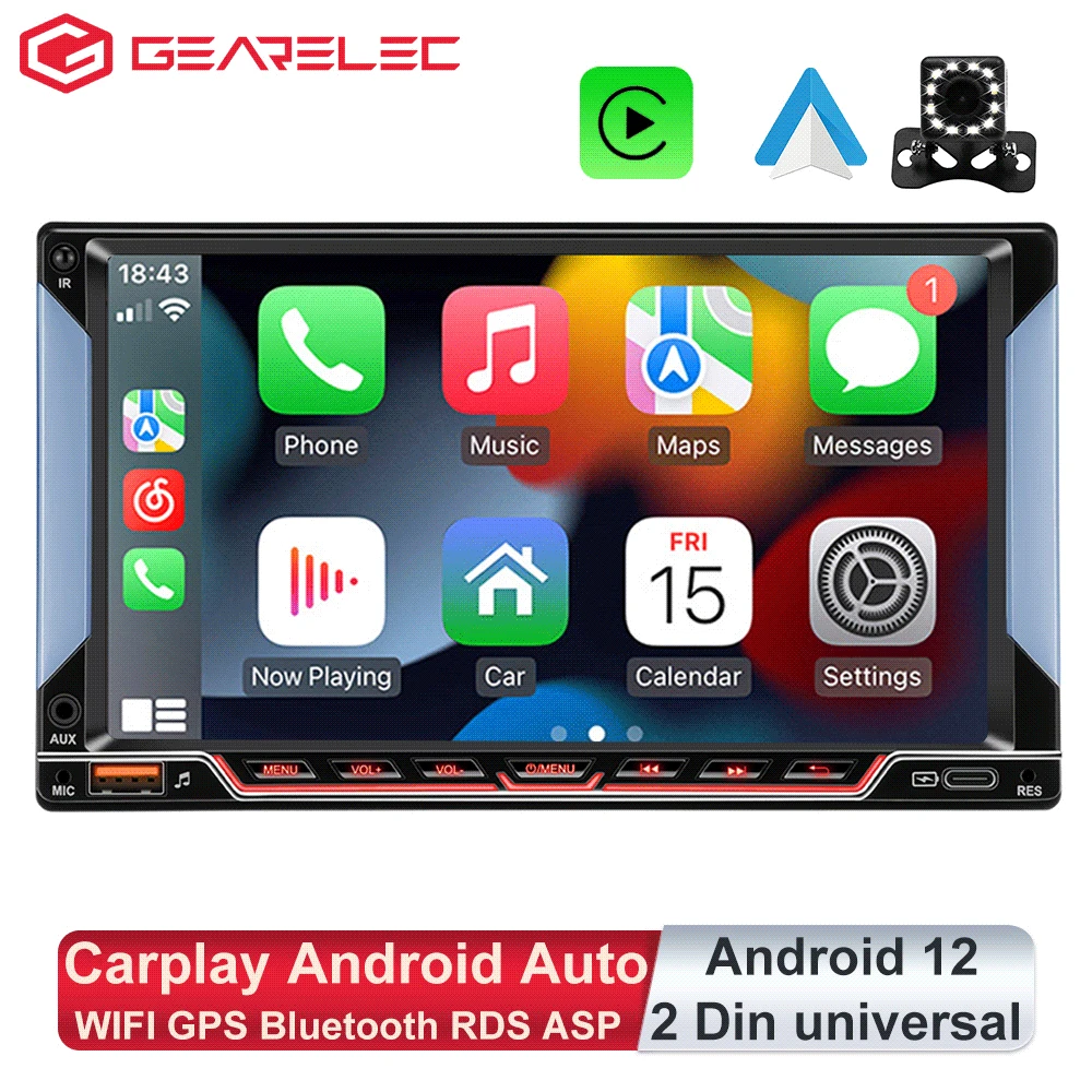 CarRadio2DinCarplayAndroidAutoCarMultimediaVideoPlayerAndroid12CarStereoUniversal