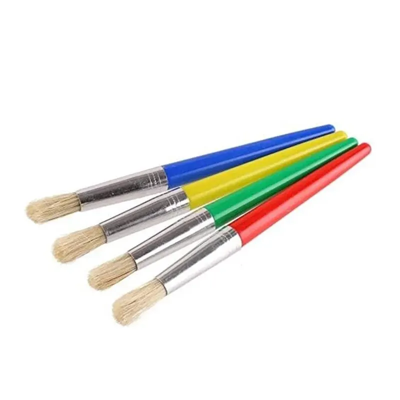Kids Paint Brushes Set Toddler Chubby Paint Brushes Round and Flat Preschool Paint Brushes for Acrylic Paint Washable Paint 4