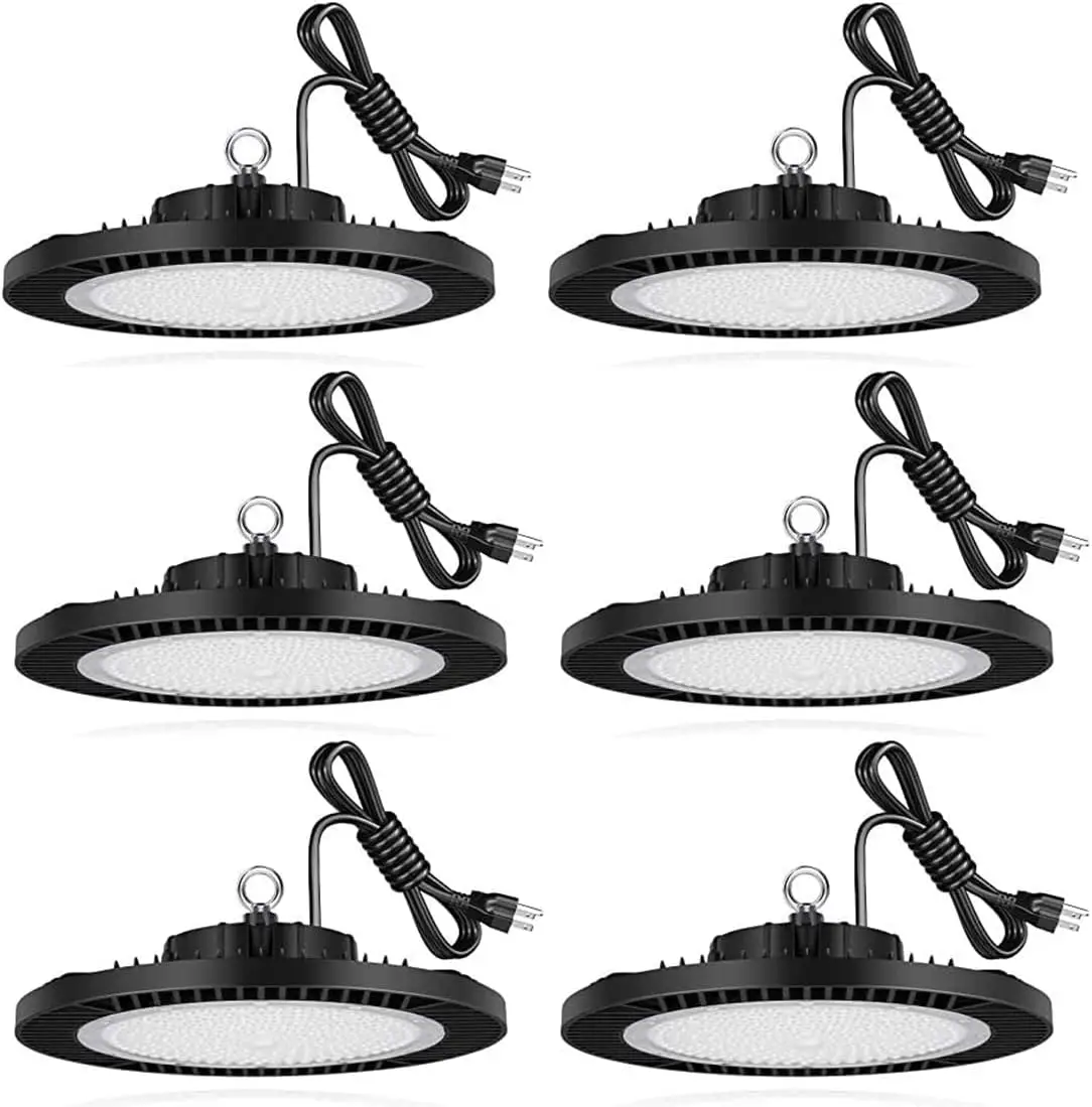 LED High Bay Light 150W 6 Pack 21,000lm [600W HID/HPS Replacement] 5000k 5&rsquo;Cable