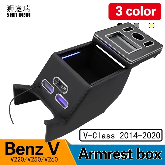 For Mercedes-benz V-class V220 V260 V250 W447 Armrest Storage Box Rear  Handrail Box Mobile Phone Charging Usb Hold Hands Water - Armrests -  AliExpress