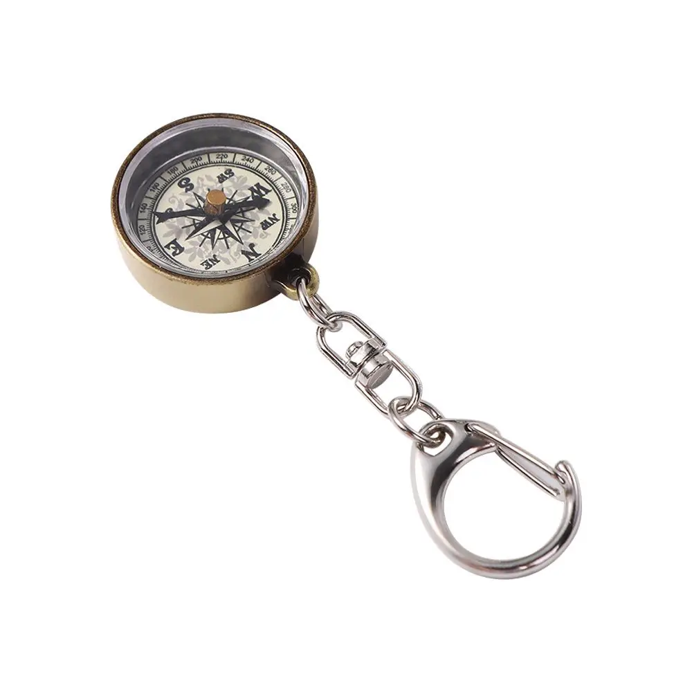 Travel Gift Navigation Tools Vintage Zinc Alloy Climbing Equipment Pocket Compass Camping Compass Key Ring Mini