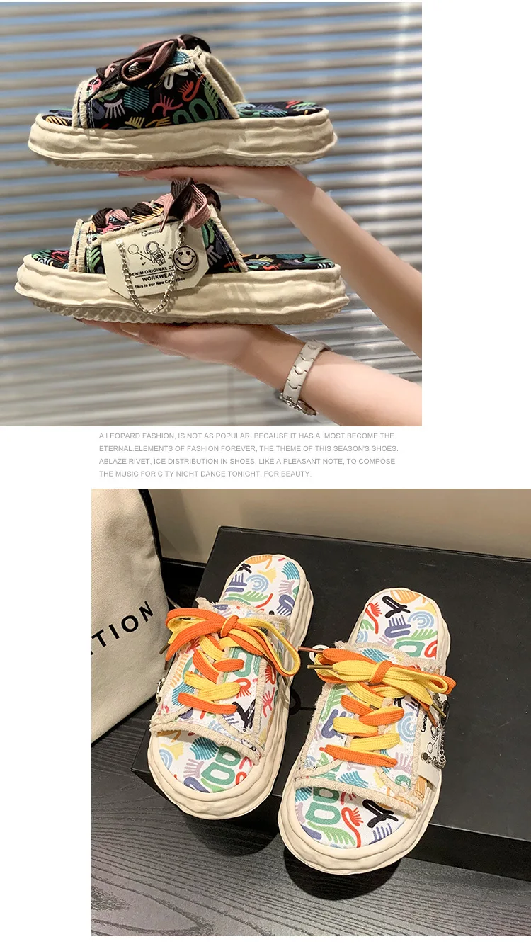 Cute Women's Platform Street Slippers for Teens - true deals club