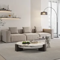 Table basse en marbre italien moderne luxe originalité Table basse ronde verre salon meubles de maison Stolik Kawowy FYCT 2