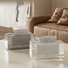 Desktop Tissue Box Creative Translucent Tissue Case with Spring Nordic Style Kitchen Table Napkins Box Bathroom Tissue Container 3