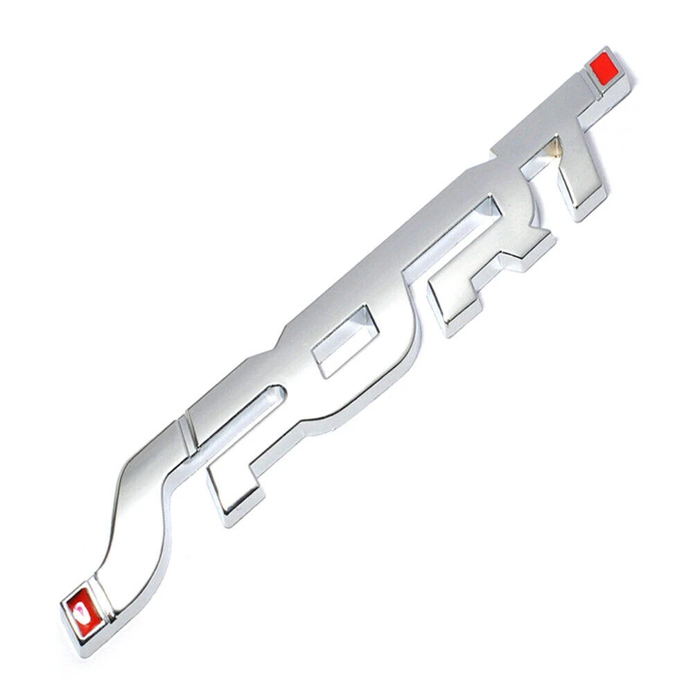 

SPORT Logo Emblem Car Trunk Fender Badge 3D Sticker Metal Decal Accessory Silver
