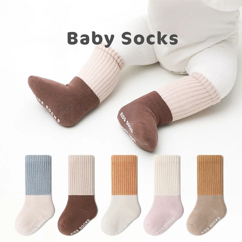 

1 Pair New Winter Baby Socks Soft Thickened Terry Warm Socken Newborn Toddler Socks Boy Girl Non-slip Socks For Kids 0-5 Years