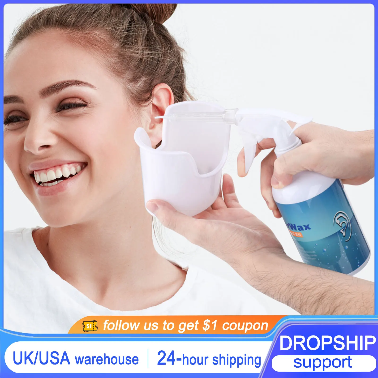 Ear Wax Removal Ear Cleaning Kit with 7 Replacement Heads Safe Effective Ear Irrigation Flushing Tool Set Adult Kids Health Care