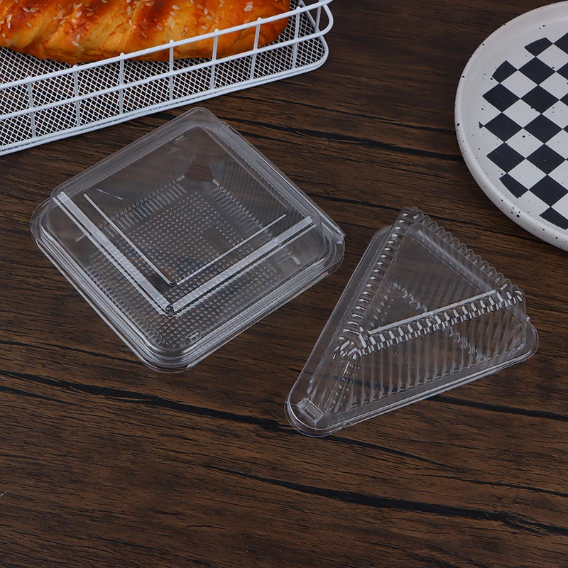 Triangle Square Cheesecake Box Pie Holders Cake Boxes DIY Cupcake Slice Container For Bakery Party Wedding 10Pcs