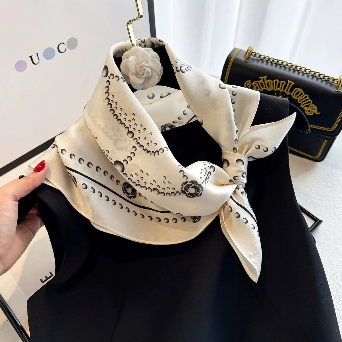 100% Mulberry Silk Square Scarf for Women