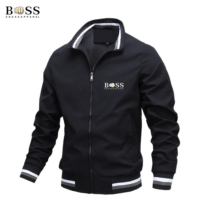 2024 New Spring And Autumn Season Men's Standing Collar Casual Zipper Jacket Outdoor Sports Coat Men's Windproof Jacket