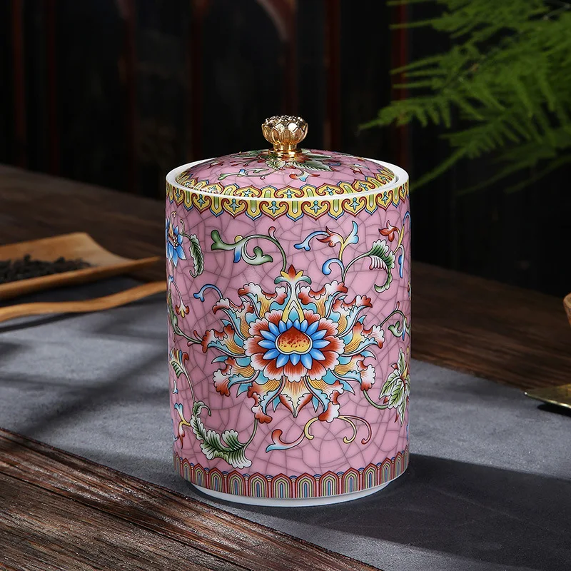 Floral painted craft storage box - vintage decorative storage