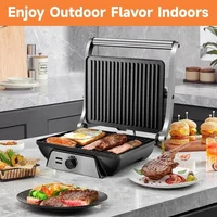 SUSTEAS Sandwich Maker Multi-Purpose Electric Indoor Grill, Non-Stick Panini Press with Grease Tray, 180-Degree Sandwich Maker 2