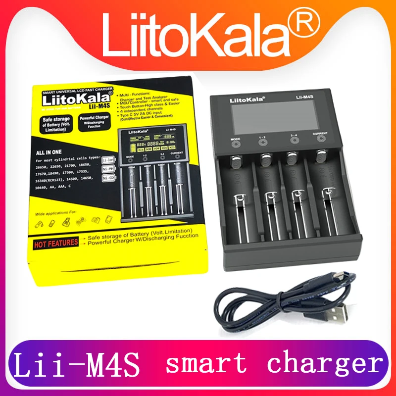 

Liitokala Lii-M4 Lii-M4S ladegerät 3,7 v 1,2 lithium-ion v ni-mh aa test kapazität Brand new original