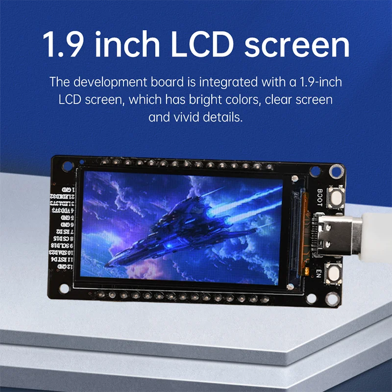 รูปสินค้า ESP32 -WROOM-32 บอร์ดพัฒนา 1.9in/1.14in ST7789 170x320 จอแสดงผล TFT LCD, WiFi + BL โมดูล CH340 อินเทอร์เฟซ Type-C สําหรับ Arduino
