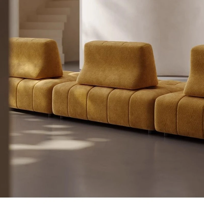 Italian Minimalist Cream Style Upgraded Pure Sponge Fabric Sofa Small Apartment Living Room Modular Free Combination Couch