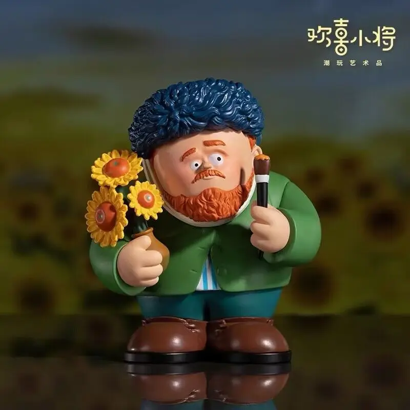 

Милый и интересный Ван Гог, мадам Кюри, Эйнштейн, биховен, милая настольная модель украшения, интересный подарок для детей