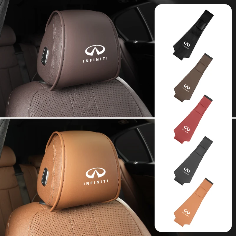 인피니티 Q50, FX35, Q30, G37, Q70, QX70, G35, Q60, QX50, QX60, QX80, QX30, JX35, G25 용 시트 헤드레스트 보호 커버, 자동차 액세서리, 2 개