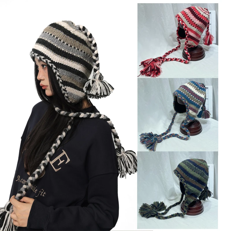 Anime Cosplay Bekleidung Okazaki Shinichi NANA Hüte Frauen Quaste Gehörschutz Hut Mützen Winter Warm Halten Gorros