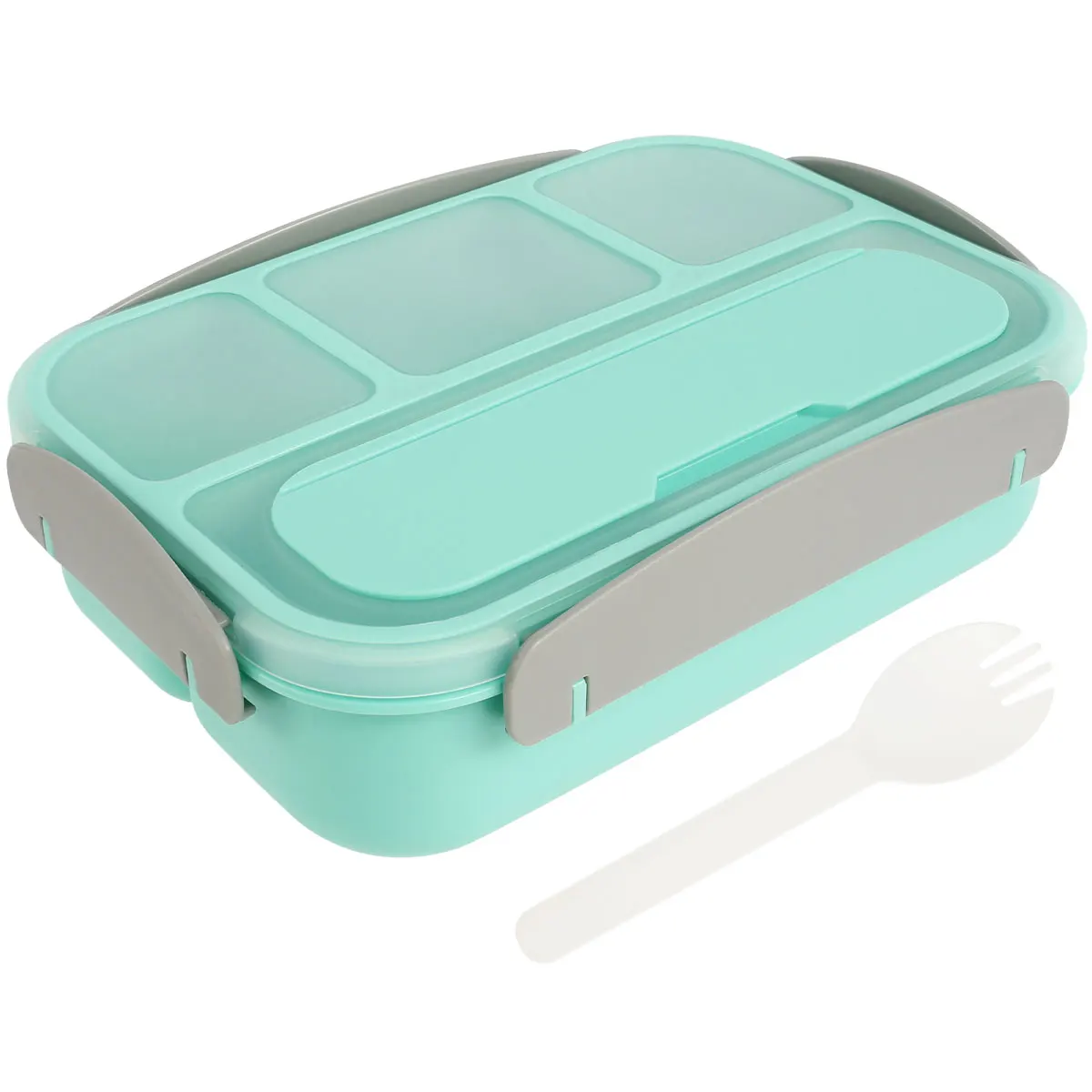 Tohoee Scatole Bento 1250ml Bento Box Ermetico Senza BPA con 3 Scomparti e Posate Porta Pranzo