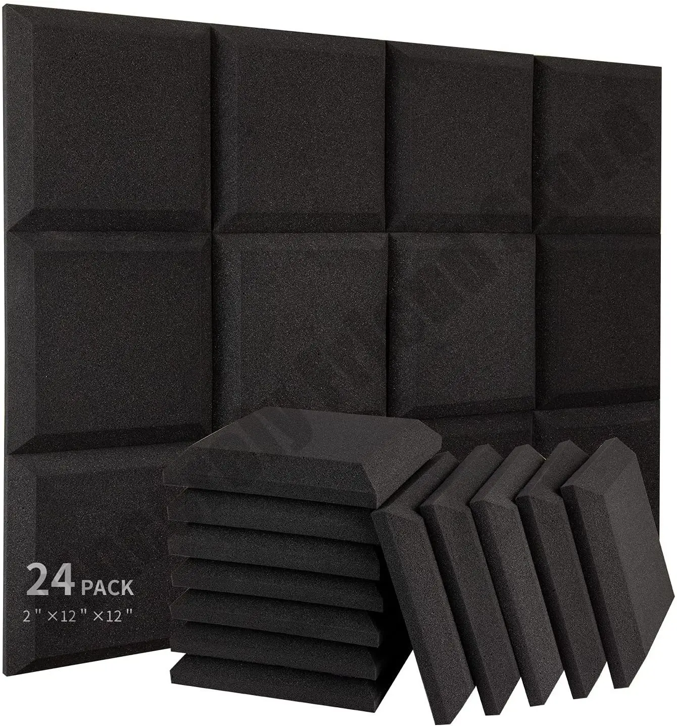 12/24Pcs 30x30x5cm 경 사진 사각형 음향 폼 패널 스튜디오 방음 웨지 사..