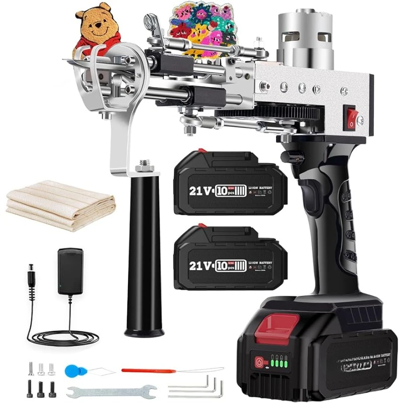 

2024 Upgrated Cordless Tufting Gun, Riiai Tufting Gun Starter Kit with 2×4.0Ah Battery,Battery Powered Rug Tufting Gun Kit