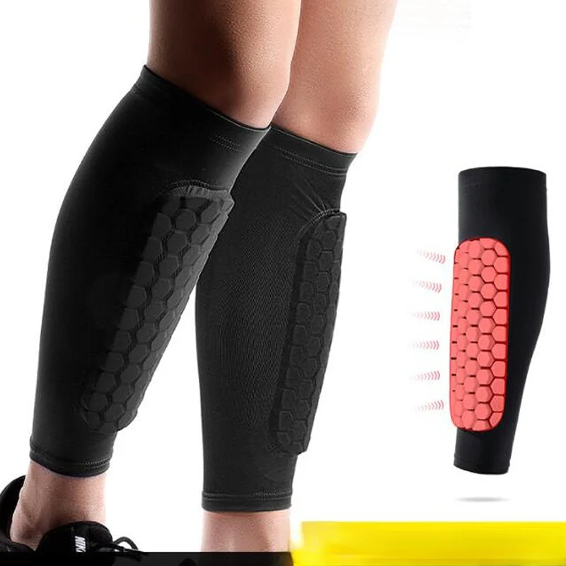 1 piece Honeycomb Soccer Shin Guards Football Shields Sports Legging Shinguards Leg Sleeves Protective Gear Shank Protector soccer shin guards shin guard pads
