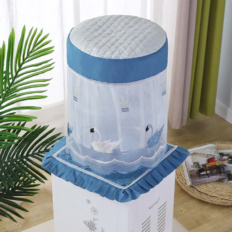 Water Dispenser Dust Cover Nordic Minimalist Modern Lace Embroidery Drinking Fountain Cover Household Living Room Decoration