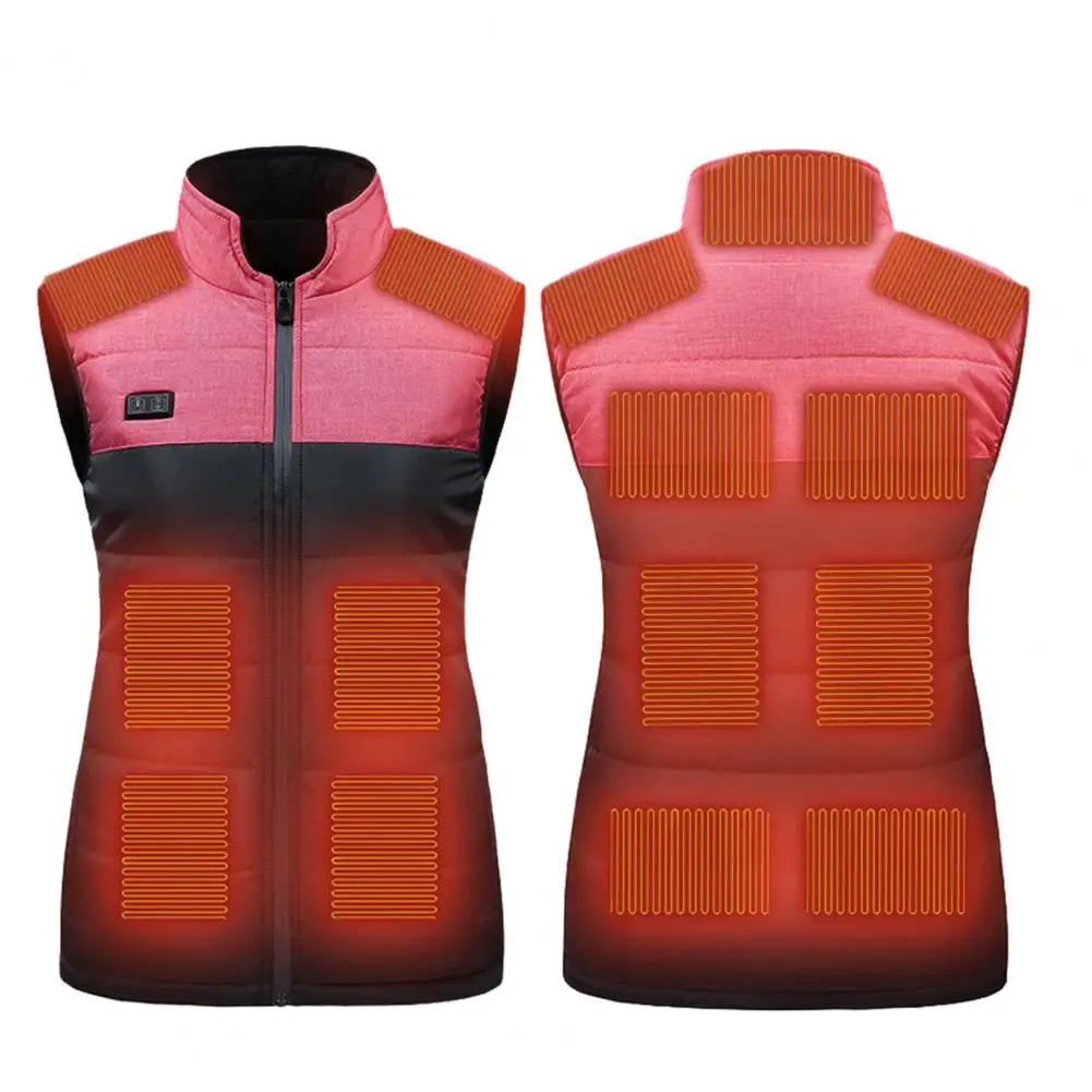 Heating Vest Usb Vest with Energy-saving Technology Winter Coat for Men Women Windproof Waistcoat with Stand Collar Zipper