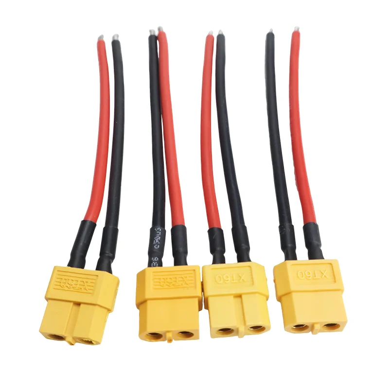 Connecteur mâle femelle de batterie XT60, 4 pièces, câble en Silicone de 10cm 14awg pour avion RC, batterie Lipo ESC FPV Drone étendre – Image 4