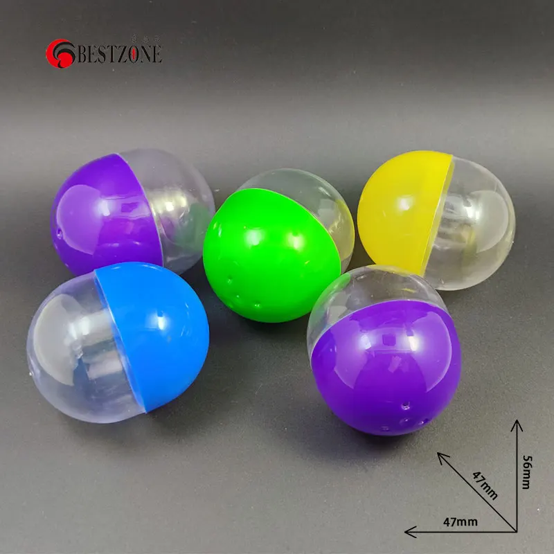 5Pcs 47x56MM 1.85*2.2Inch Plastic PP+PS Empty Toy Capsules Surprise Ball For Vending Machine Can Filled With Toys Kid Gifts 6