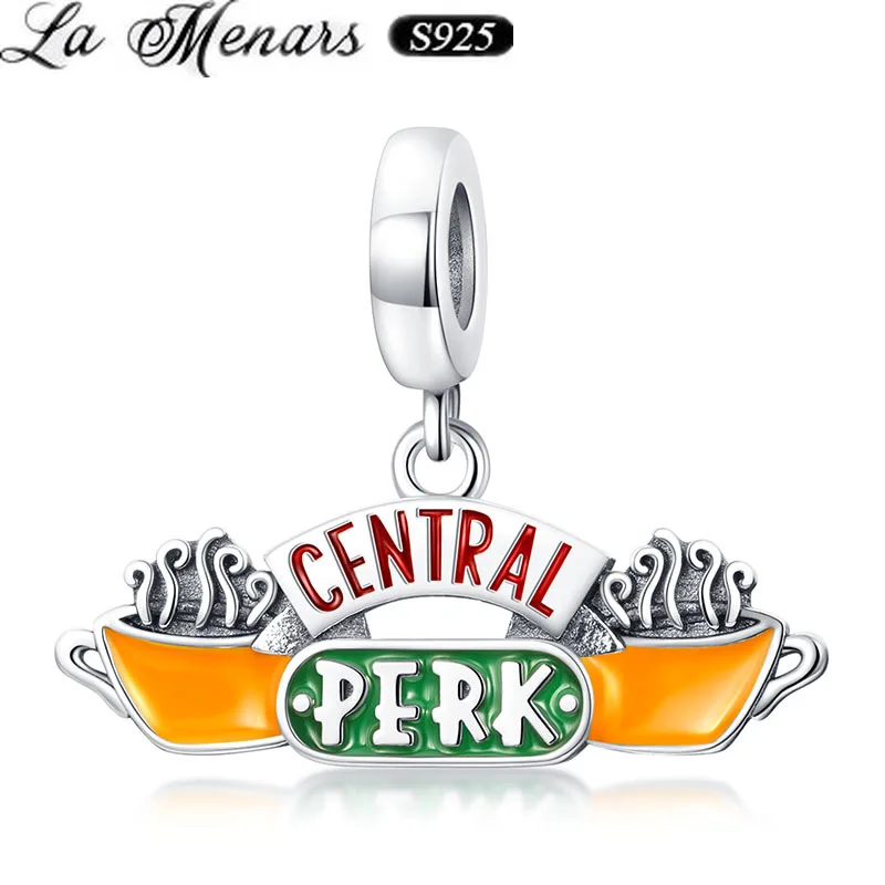 La Menars New CENTRAL PERK Lettering Pendant Sterling Silver Bracelet la-menars-new-central-perk-lettering-pendant-sterling-silver-bracelet