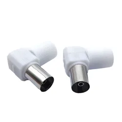 5 - Pack Right Angle TV Cable RF Connectors - 90 Degree Antenna Female Plug 9.5mm (5pcs)