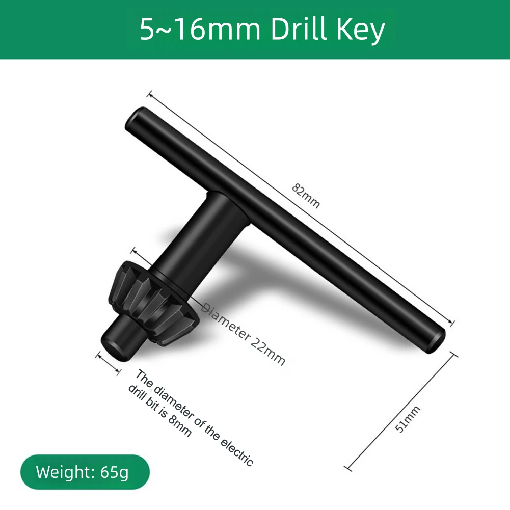 3PCS High Carbon Steel Drill Chuck Wrench Set 10/13/16mm Drill Chuck Keys Holder Spanner T-Shaped Wrench Power Tool
