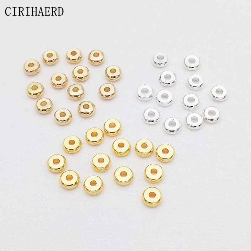 DIYJewelryAccessoriesFlatBead14K18KGoldPlatedBrassSpacer