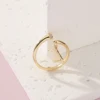 Original Smart Women's Fashion Ring Fan Shape Shell Zircon Open Ring Party Jewelry Accessory Gift For Women 4